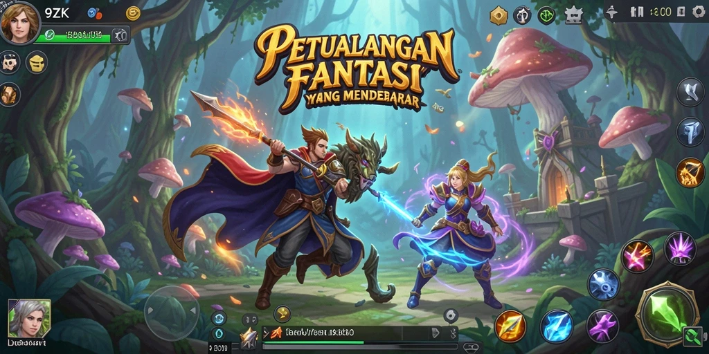 Tangkapan layar gameplay 9ZK yang menampilkan pertarungan epik dan karakter menarik.