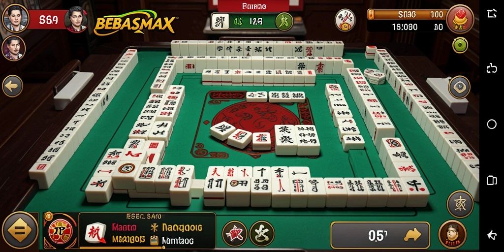 Screenshot utama BEBASMAX yang menunjukkan gameplay seru Mahjong.