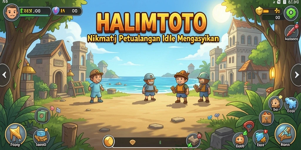 Screenshot HALIMTOTO menampilkan karakter yang sedang beraksi dalam gameplay Idle.