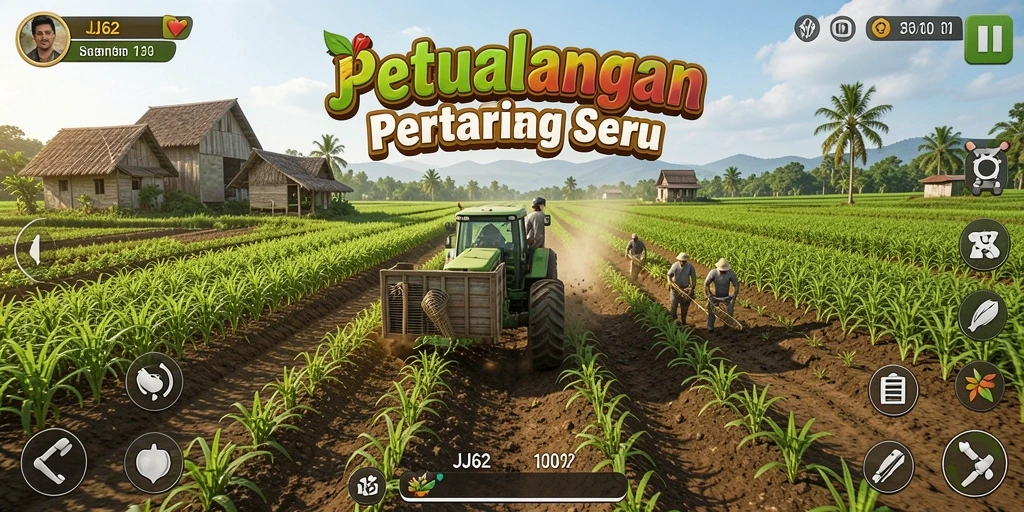 Tampilan gameplay menarik di <strong>JJ62</strong> dengan aktivitas bertani.