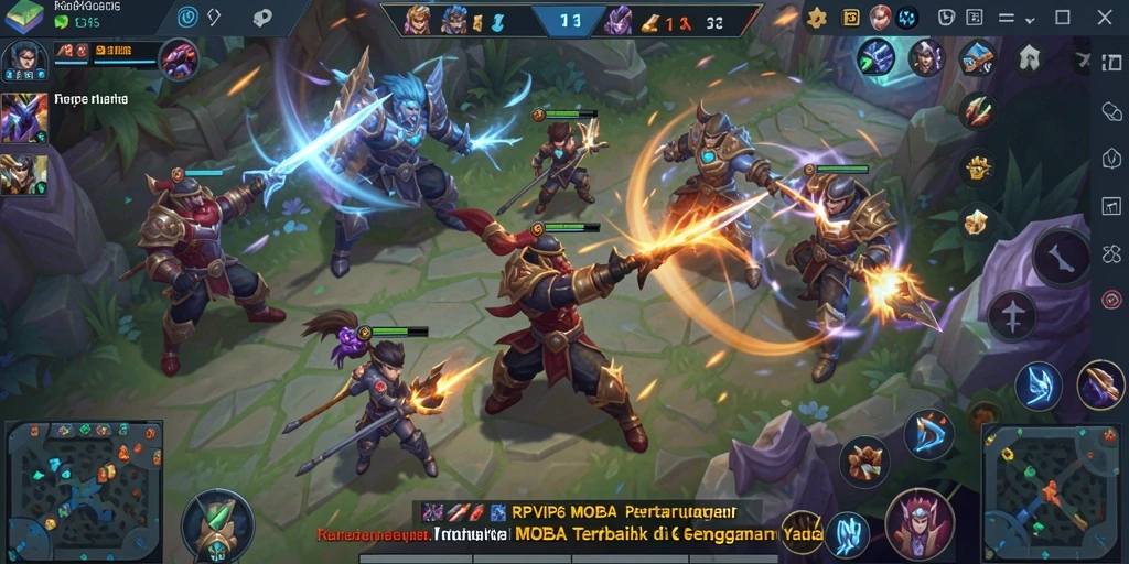 Screenshot menunjukkan aksi seru dalam permainan MOBA RPVIP6.