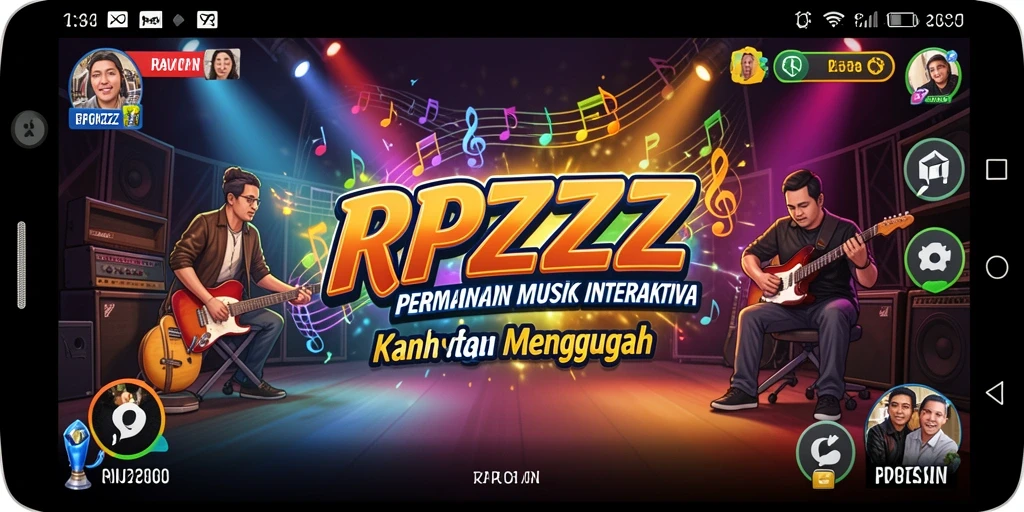 Tampilan gameplay interaktif yang seru dengan berbagai genre musik.