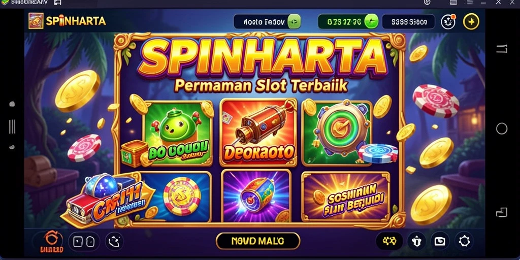 Screenshot menunjukkan gameplay mendebarkan dari SPINHARTA Slot.