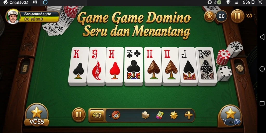 Tampilan gameplay nyata dari permainan domino yang seru.