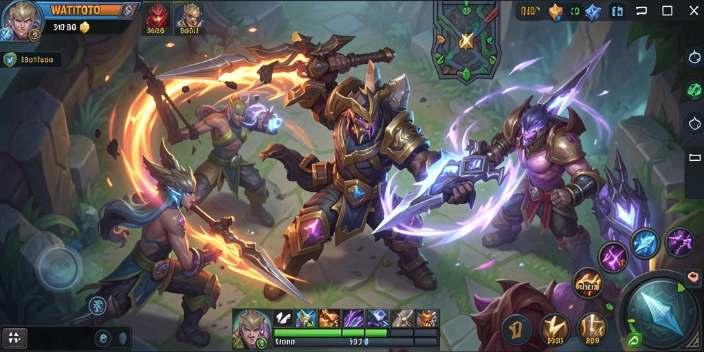 Gameplay seru di arena pertempuran WATITOTO.